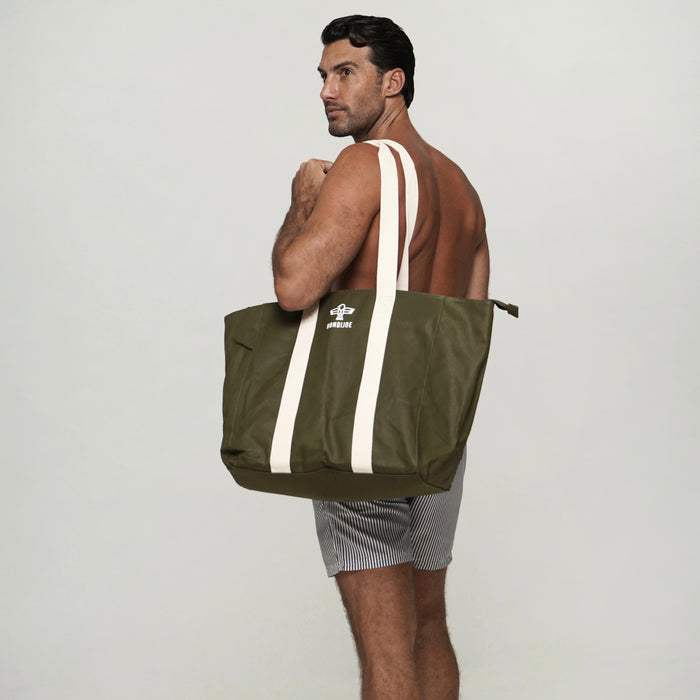 Army Green Large Canvas Beach Bag