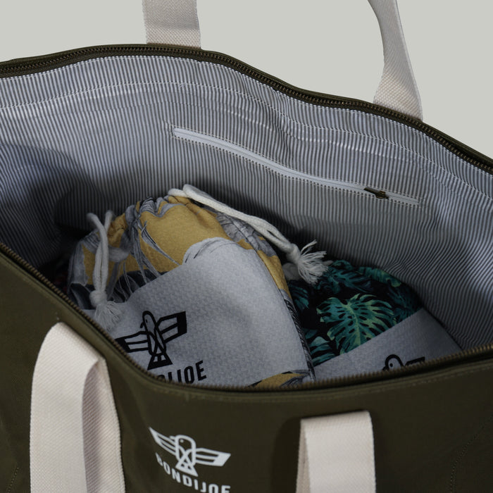 Army Green Large Canvas Beach Bag