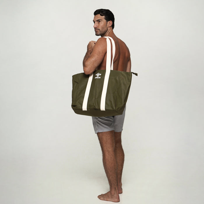 Army Green Large Canvas Beach Bag