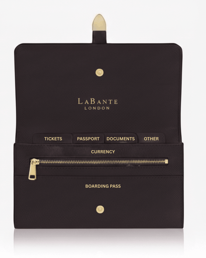 Aspen Black Plant-Based Leather Travel Wallet (Pre-Order For delivery 28th Nov 2026)