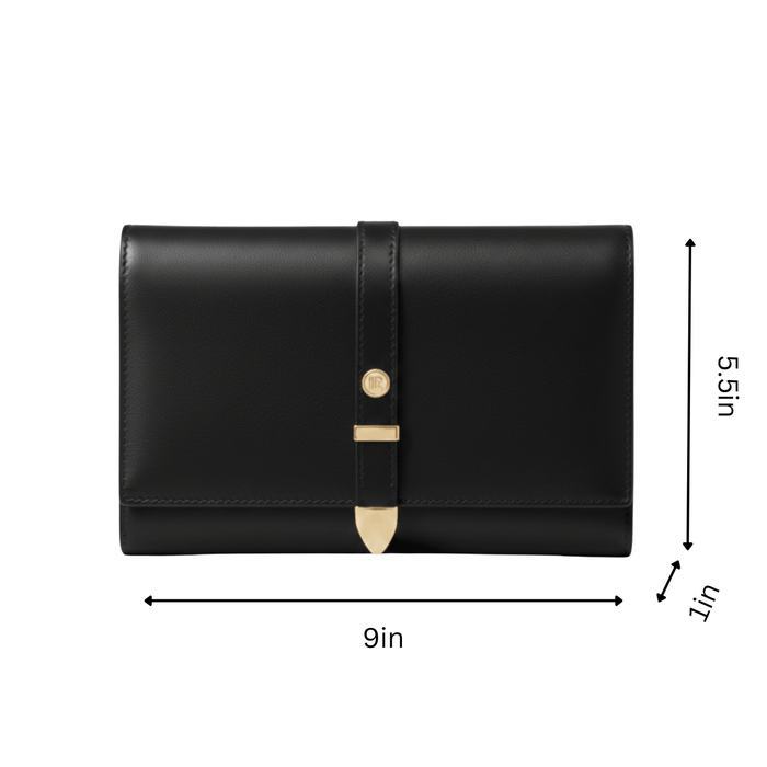 Aspen Black Plant-Based Leather Travel Wallet (Pre-Order For delivery 28th Nov 2026)