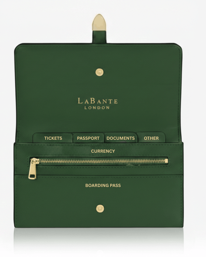 Aspen Forest Green Plant-Based Leather Travel Wallet (Pre-order 28th Nov 2026)