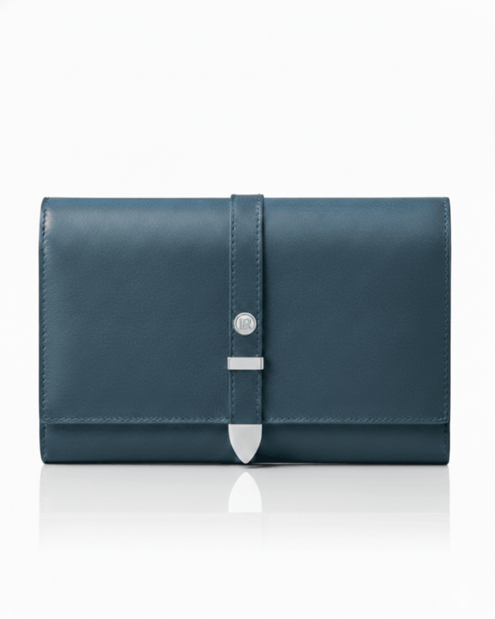 Aspen Navy Blue Plant-Based Leather Travel Wallet ( Available for Pre-order for 28th November Delivery)