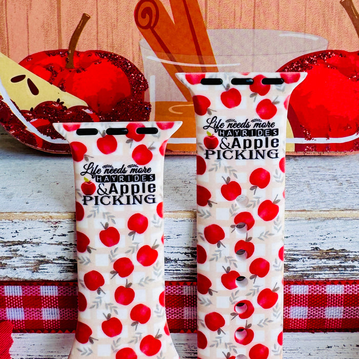 Autumn Apples Print Silicone Band For Apple Watch