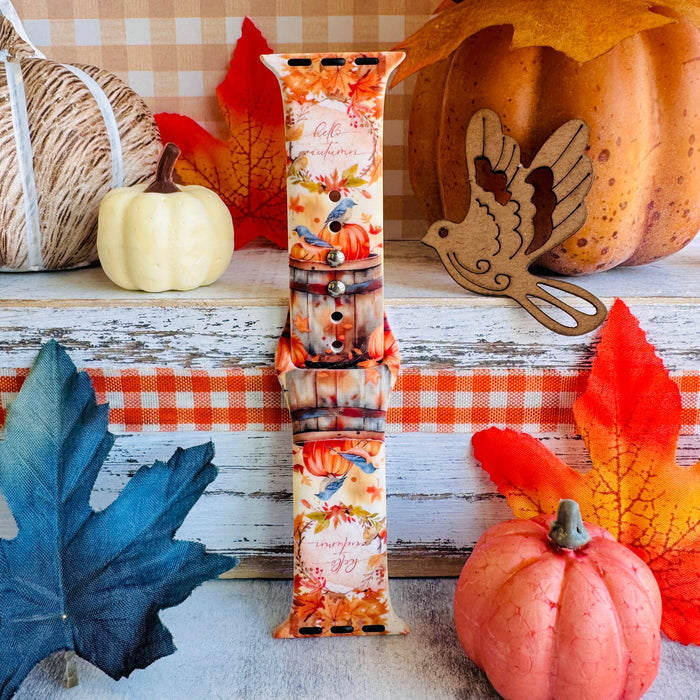 Autumn Nesting Print Silicone Band For Apple Watch