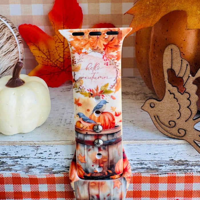 Autumn Nesting Print Silicone Band For Apple Watch