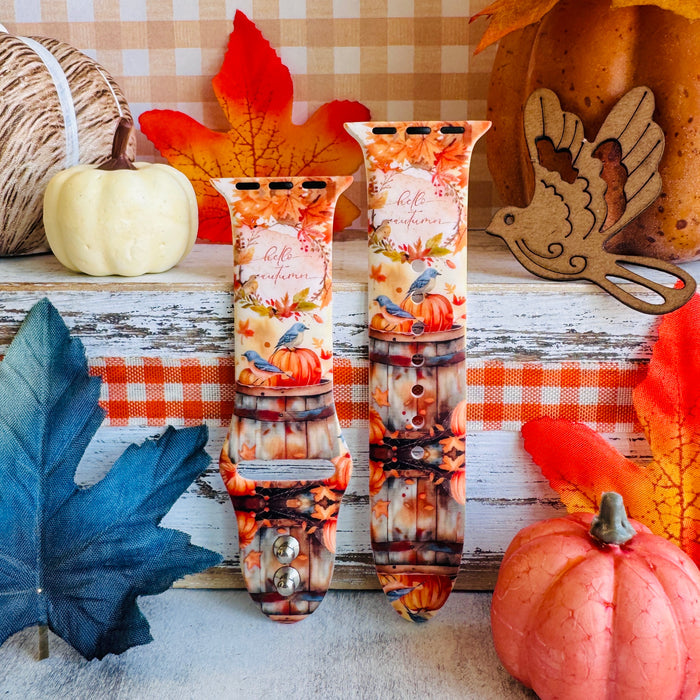 Autumn Nesting Print Silicone Band For Apple Watch