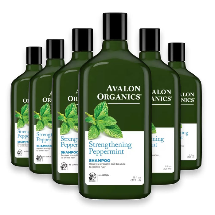 Avalon - Organics Shampoo Strengthening Peppermint  11 Fl. oz - 6 Pack