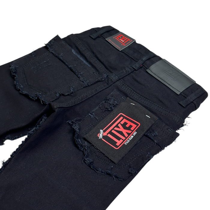 (B) EXIT DENIM JEANS - EX-25093 - BLACK