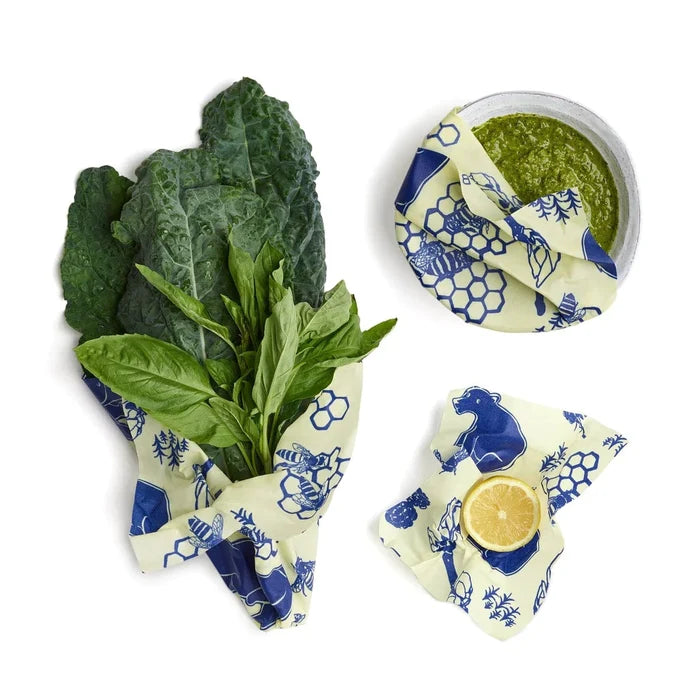 Beeswax Food Wraps - Variety Packs - Zero Waste Food Wraps, Organic, 3 Pack, Beeswax or Vegan