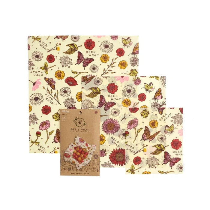 Beeswax Food Wraps - Variety Packs - Zero Waste Food Wraps, Organic, 3 Pack, Beeswax or Vegan