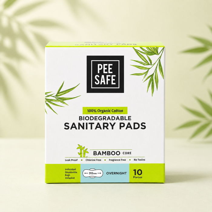 Pee Safe Biodegradable Sanitary Pads - Overnight (Pack of 10)