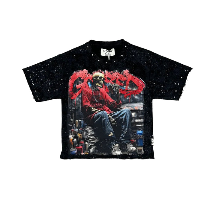 BKYS  "GASSED" BOYS F-TERRY CROPPED T-SHIRT - T1533B