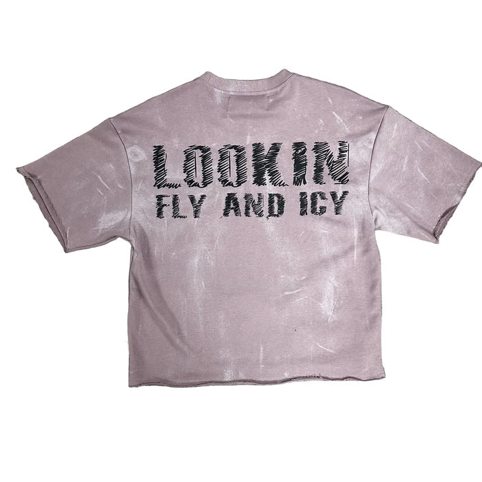 BKYS "SWAGGER" F-TERRY CROPPED T-SHIRT - T1452 - LAVENDER