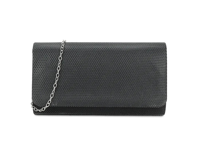 Black Glitter Embellished Clutch Bag