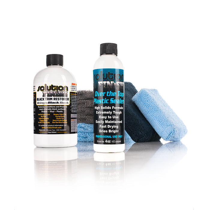 Solution Finish Black Trim Restorer + Over the Top Plastic Sealer Full Installation Kit