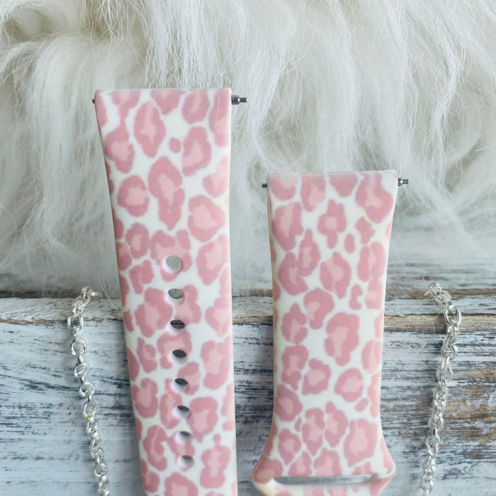 Blush Leopard Print Silicone Band For Fitbit Versa 1/2 - Fancy Bands