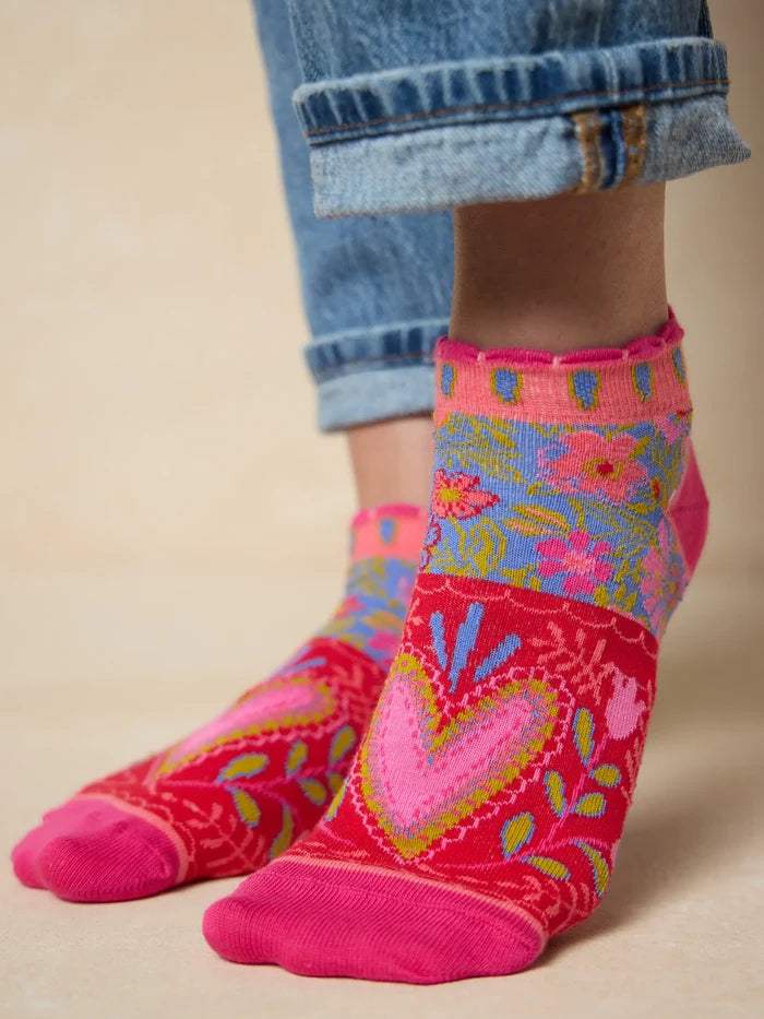 Cozy Ankle Socks, Set of 3 - Hearts-view 2