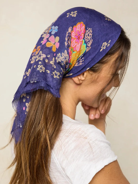 Boho Bandana Scarf - Tropic Bandana Navy-view 1