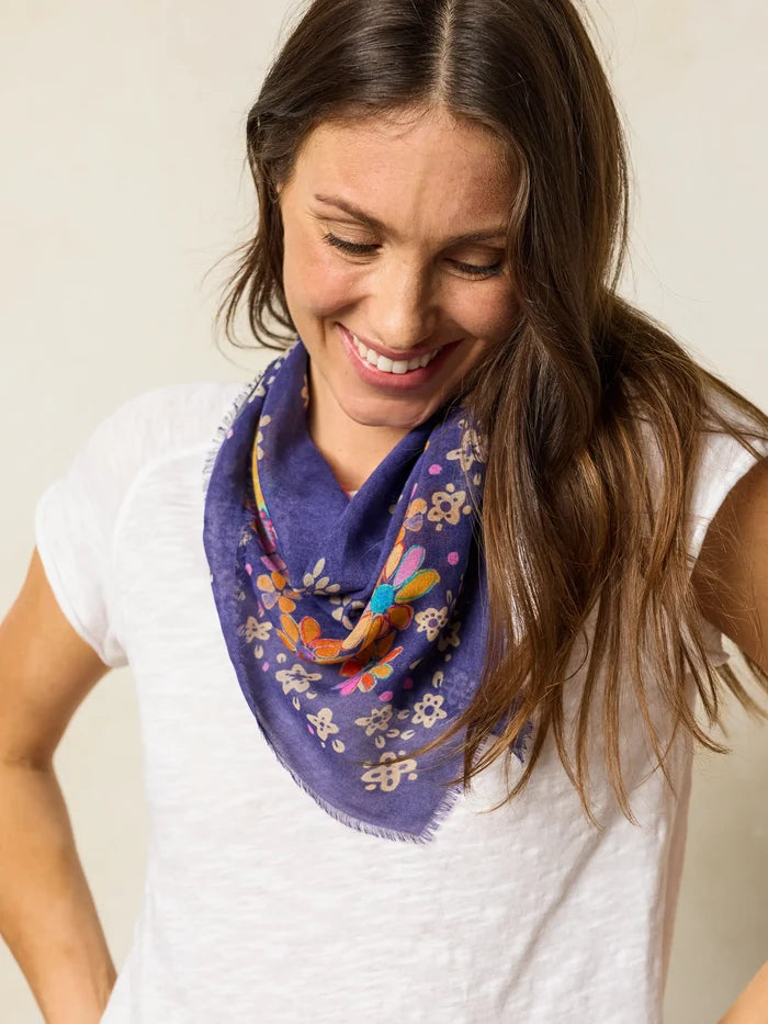Boho Bandana Scarf - Tropic Bandana Navy-view 4