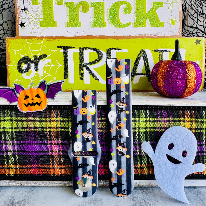 boo crew samsung galaxy watch band 20mm silicone ghost and pumpkin print