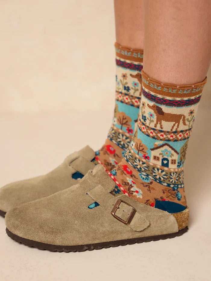 Boxed Boho Sock Set, Set of 3 - Blue Dog-view 2
