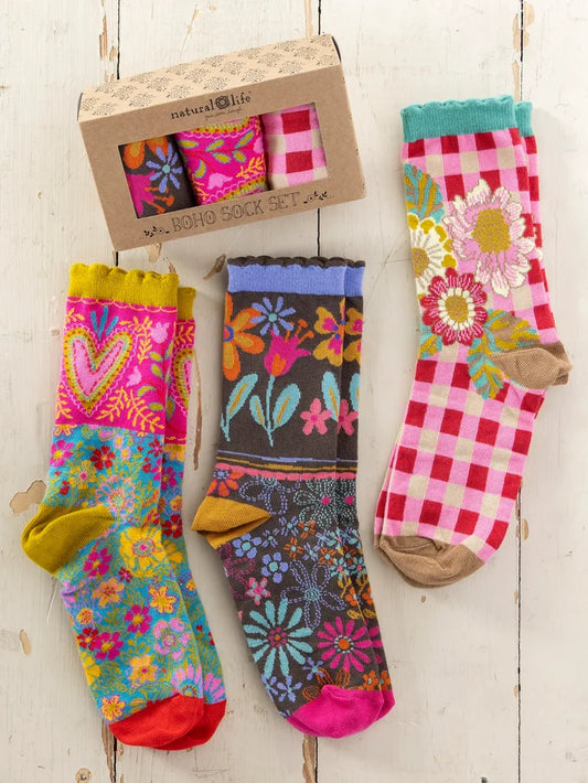 Boxed Boho Sock Set, Set of 3 - Red Heart-view 1