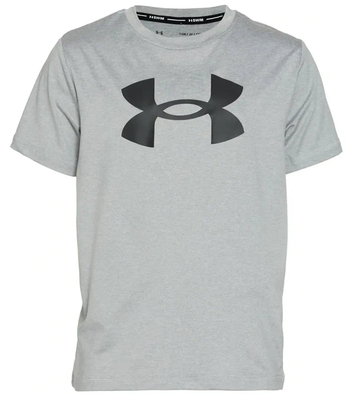 Under Armour boys short sleeve surf shirt in Mod Gray with front logo