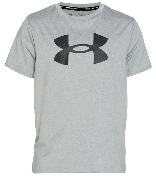 Under Armour boys short sleeve surf shirt in Mod Gray with front logo
