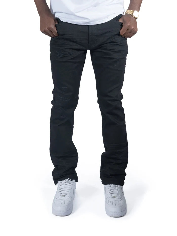 B&T MAKOBI PESCARA DENIM JEANS - M1988B - JET BLACK