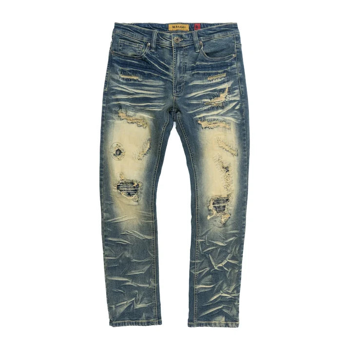 B&T MAKOBI ROMANO DENIM JEANS - M1934 - DIRTY WASH