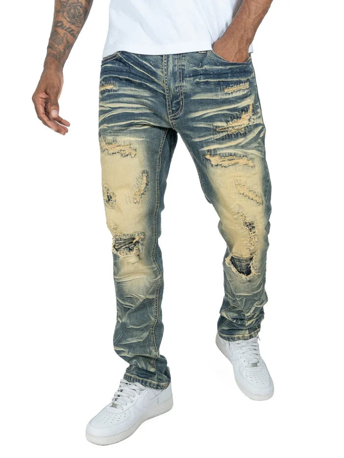 B&T MAKOBI ROMANO DENIM JEANS - M1934 - DIRTY WASH