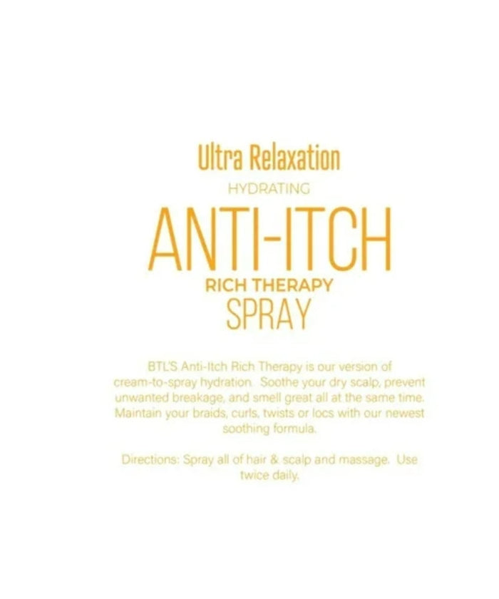 BTL Relaxation Hydrating Anti-Itch Rich Therapy Braid Spray 8 OZ