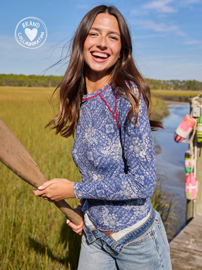Cabana Life x Natural Life Rashguard - Diamond Bandana Navy-view 1