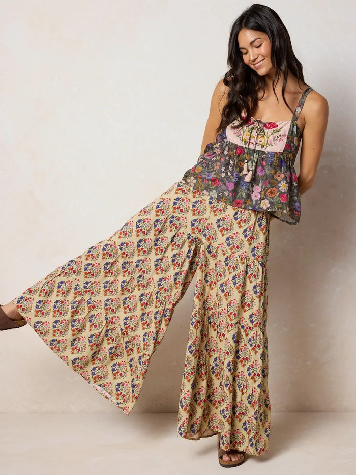 Cami Tie-Front Top - Flung Floral Wildflowers-view 4