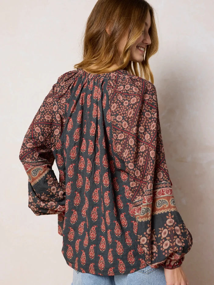 Camille Top - Wildflower Medallion Border-view 4