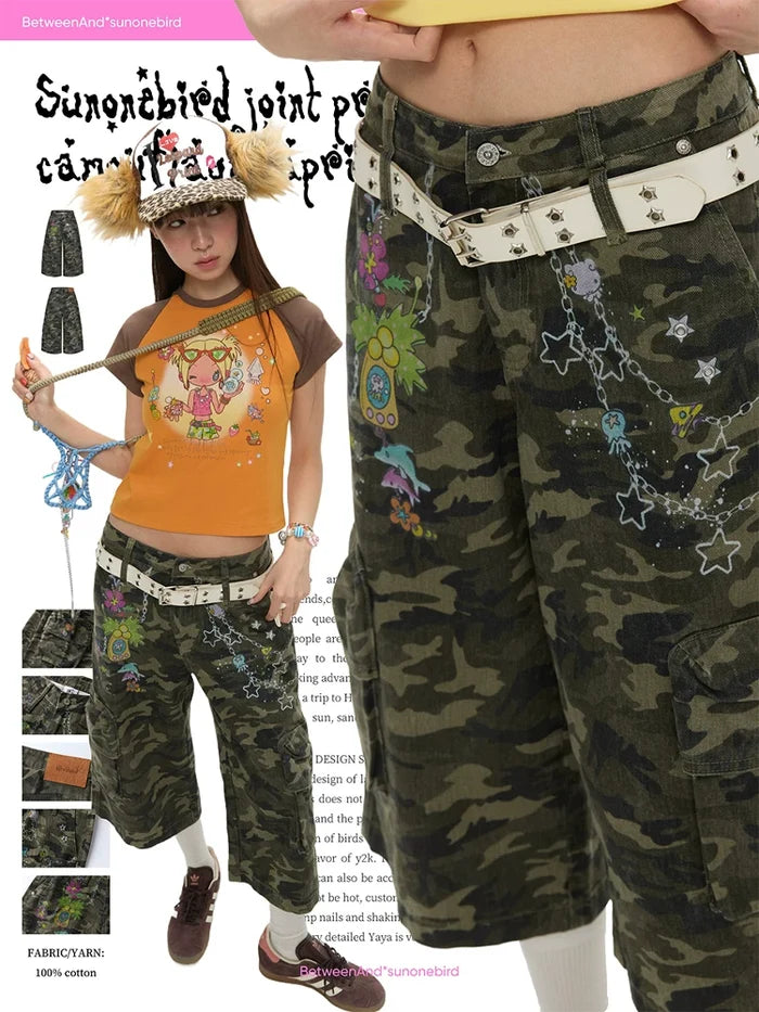 Camouflage capri pants