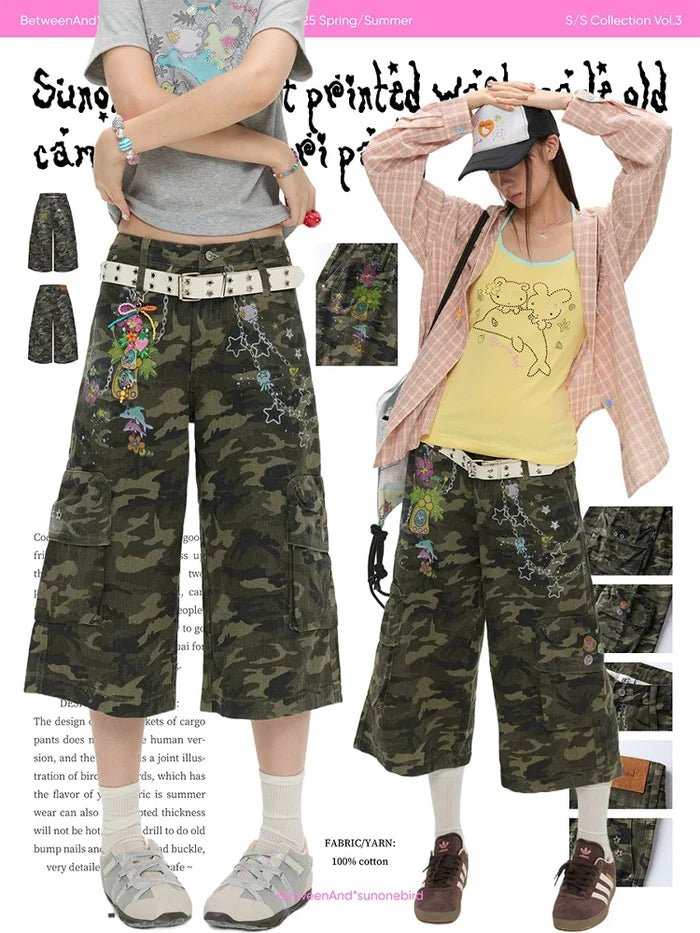 Camouflage capri pants