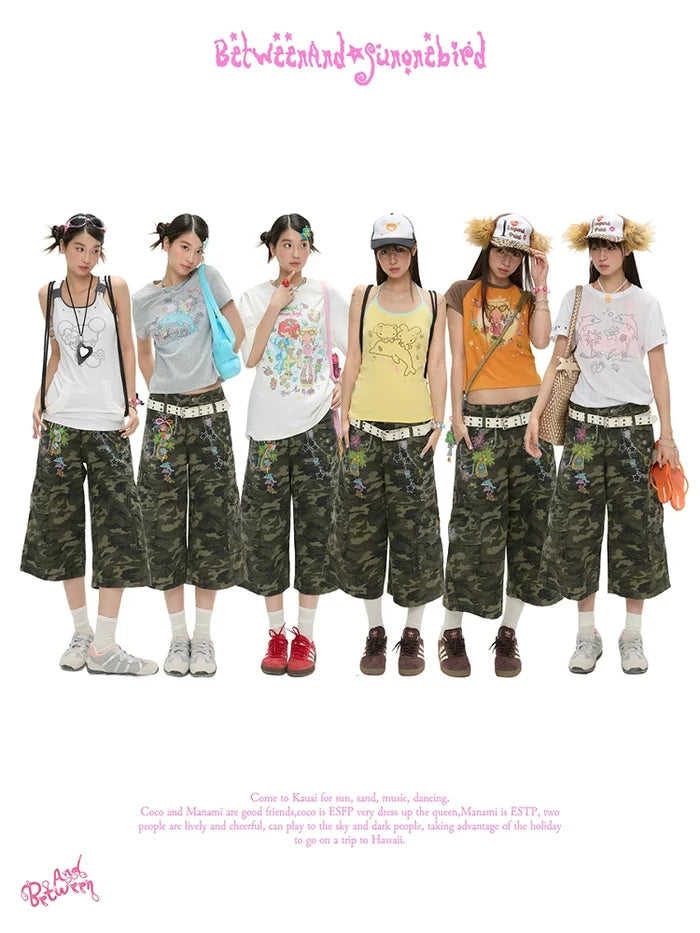 Camouflage capri pants