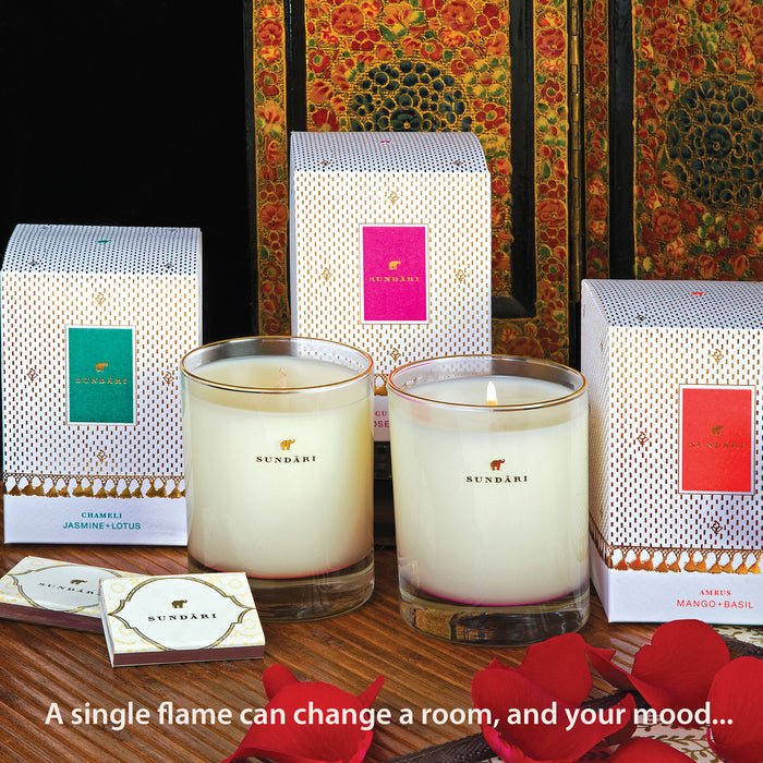 Candle Chameli: Jasmine + Lotus - SUNDÃRI