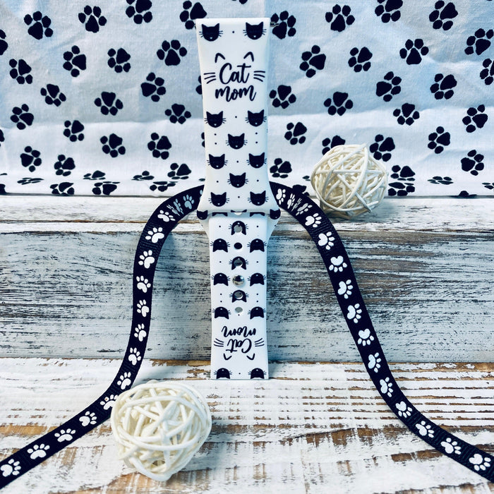 Cat Mom Print Silicone Band For Fitbit Versa 1/2 - Fancy Bands