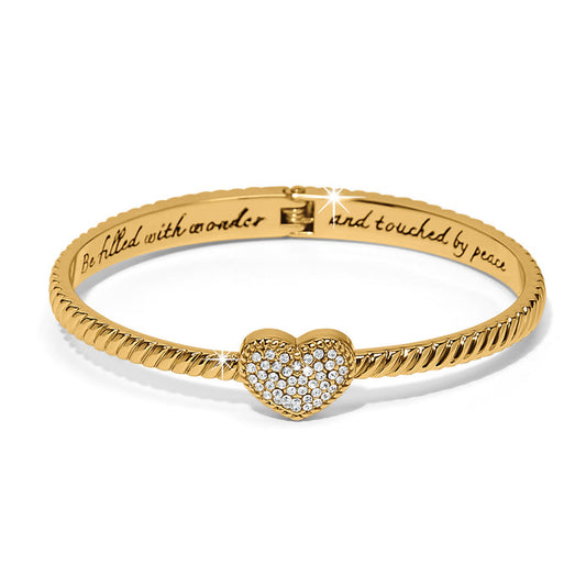 Celestia Heart Hinged Bangle/gold