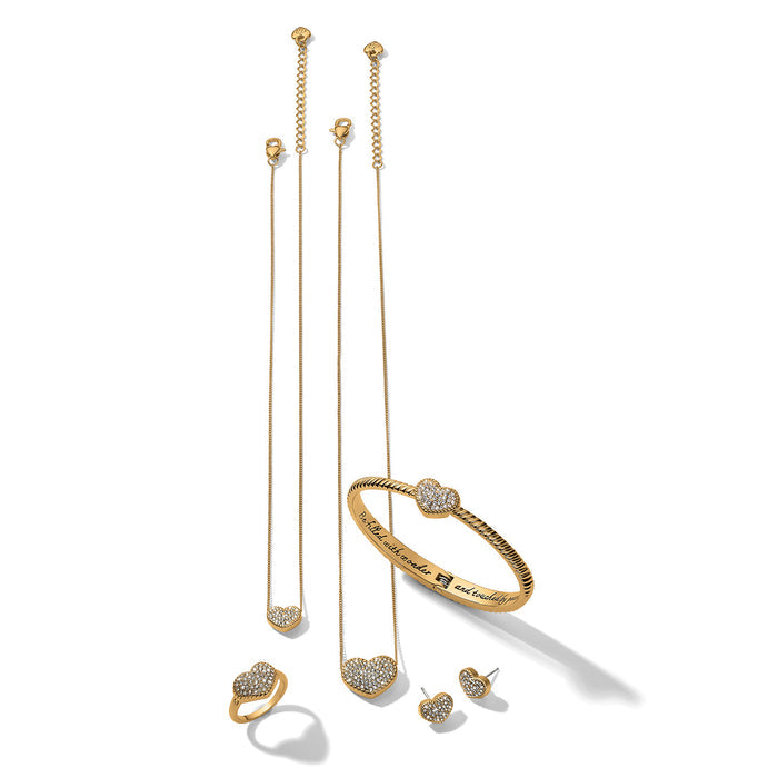 Celestia Heart Hinged Bangle/gold