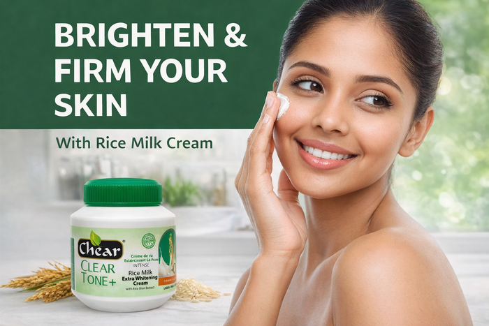 Chear Clear Tone Rice Milk Brightening Cream 500ml | Kojic Acid Dark Spot Remover | Glow & Even Skin Tone UK