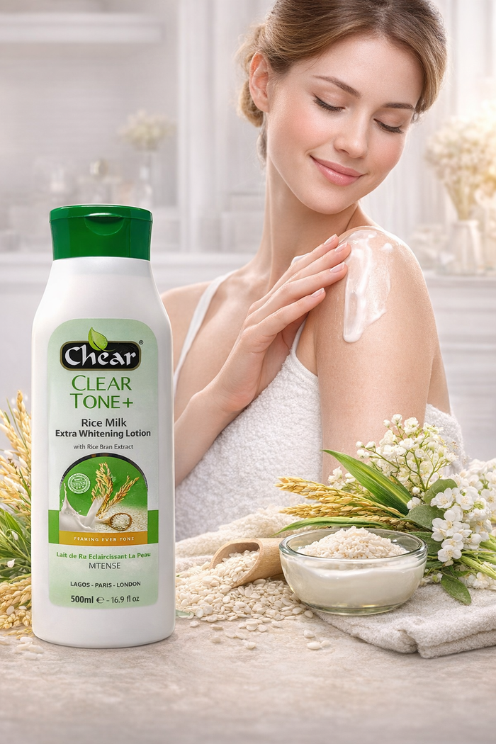 Chear Clear Tone + Rice Milk Extra Brightening Body Lotion – Dark Spot & Hyperpigmentation Lotion 500ml