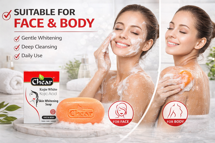Chear Kojic Acid Brightening Soap 150g – Dark Spot Remover with Lactic Acid, Mulberry & Licorice Root | Even Skin Tone UK