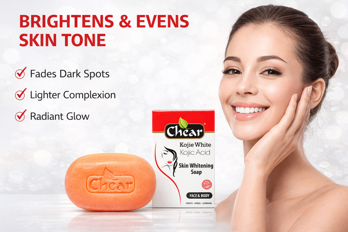 Chear Kojic Acid Brightening Soap 150g – Dark Spot Remover with Lactic Acid, Mulberry & Licorice Root | Even Skin Tone UK
