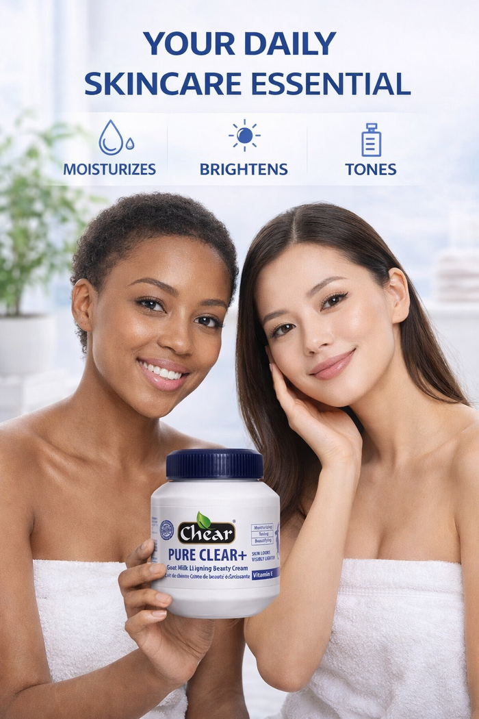 Chear Pure Clear Goat Milk Brightening Cream 500ml | Kojic Acid, Vitamin C, Licorice Root & Vitamin E for Dark Spots, Even Skin Tone & Deep Hydration