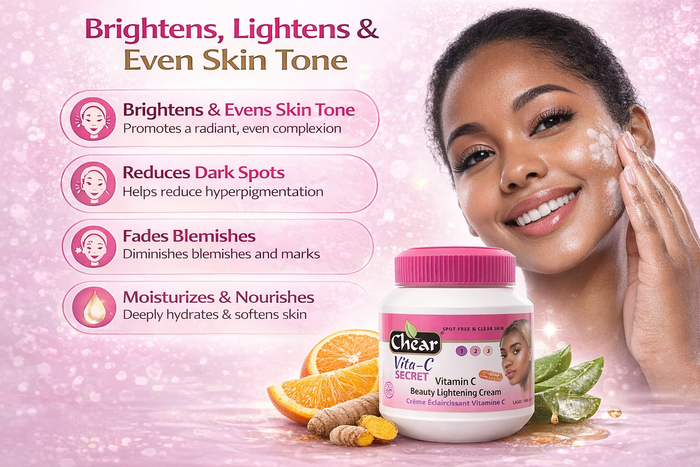 Chear Vita-C Secret Vitamin C Cream 500ml | With Vitamin C & Kojic Acid | Daily Face & Body Moisturising Cream