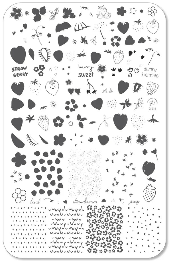 CjS-350 - Straw-berry Sweet | Clear Jelly Stamping Plate